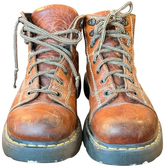 Vintage Dr. Martens 8A07 Brown Leather Boots Mens 12 90s Y2K Chunky Gorpcore main image 6